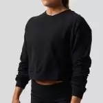 BORN PRIMITIVE Unmatched Cropped Crew Sweatshirt naisten pitkähihainen paita - Musta