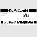 2POOD painonnostovyö -lahjakortti