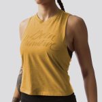 BORN PRIMITIVE Brand Calligraphy Elevate Crop naisten hihaton paita - Keltainen